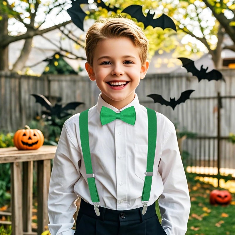 Topbuti Kids Boys Suspenders Bowtie Sets Adjustable Suspenders and Pre-tied Bow Tie with 4 Strong Metal Clips for Boys Girls - Image 5